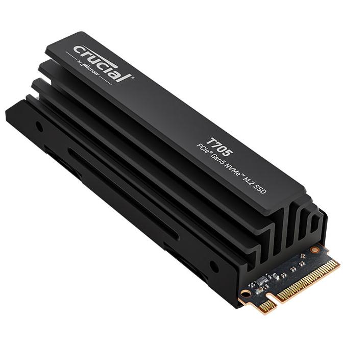 A large main feature product image of Crucial T705 w/ Heatsink PCIe Gen5 NVMe M.2 SSD - 2TB