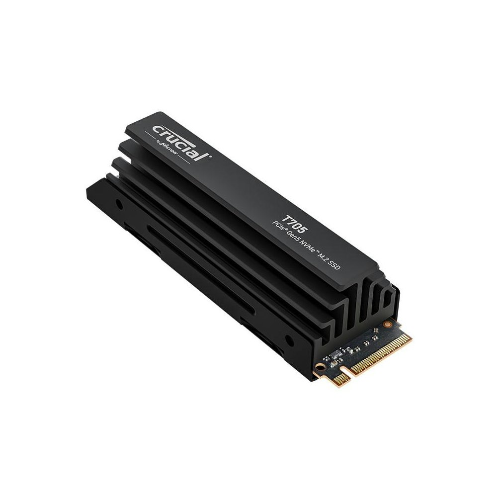 A large main feature product image of Crucial T705 w/ Heatsink PCIe Gen5 NVMe M.2 SSD - 2TB