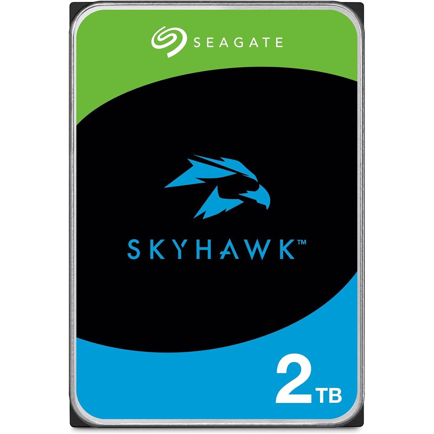 A large main feature product image of Seagate SkyHawk 3.5" Surveillance HDD - 2TB 256MB