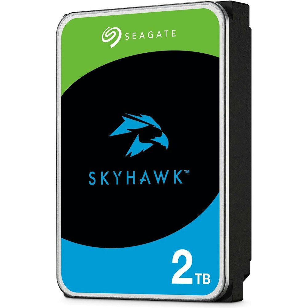 A large main feature product image of Seagate SkyHawk 3.5" Surveillance HDD - 2TB 256MB