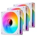 A product image of Jonsbo ZK-120 ARGB 120mm PWM Modular Fan 3-Pack (White)