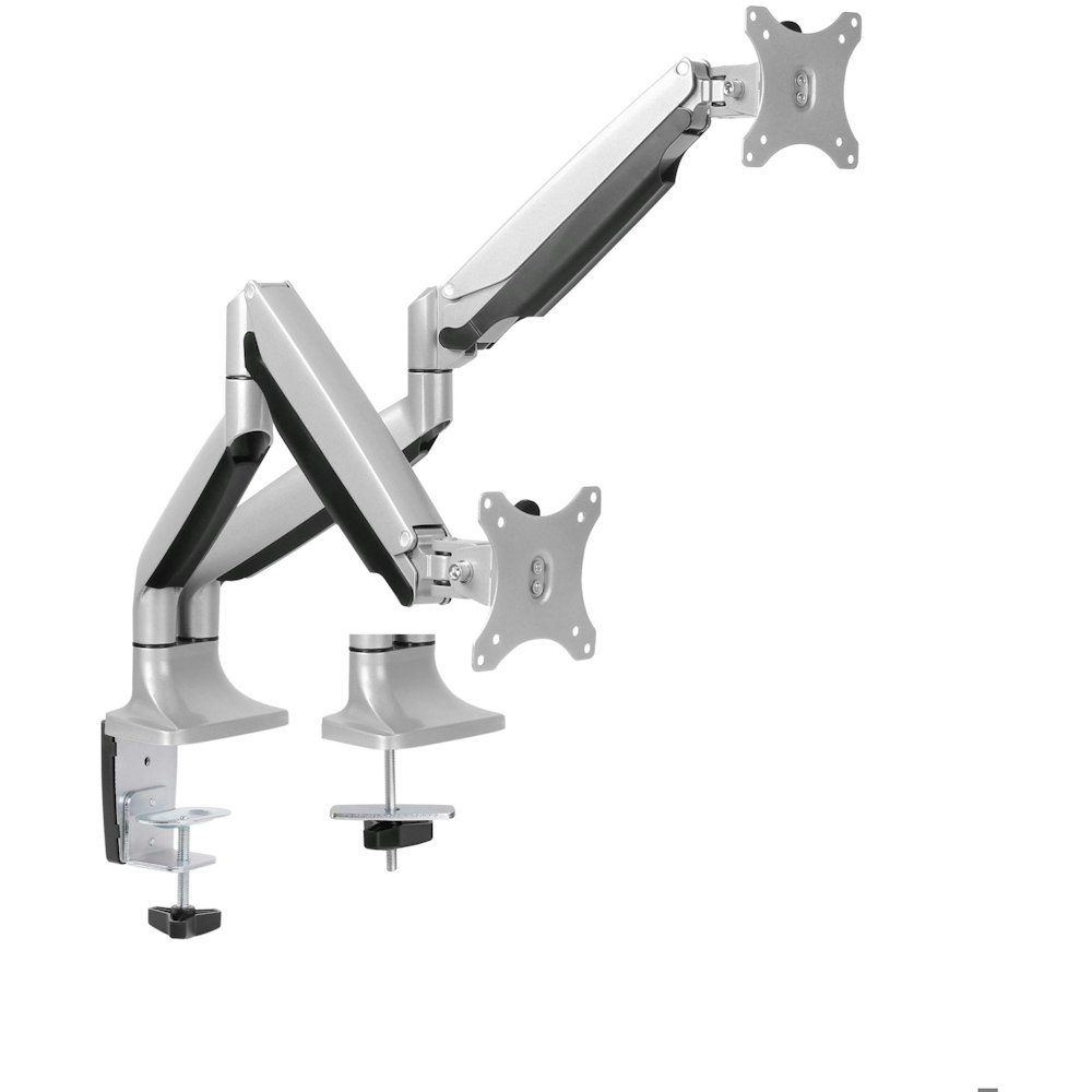 A large main feature product image of EX-DEMO Brateck Dual Monitor Aluminum Interactive Counterbalance Monitor Arm For 13''-32'' LCD Monitors