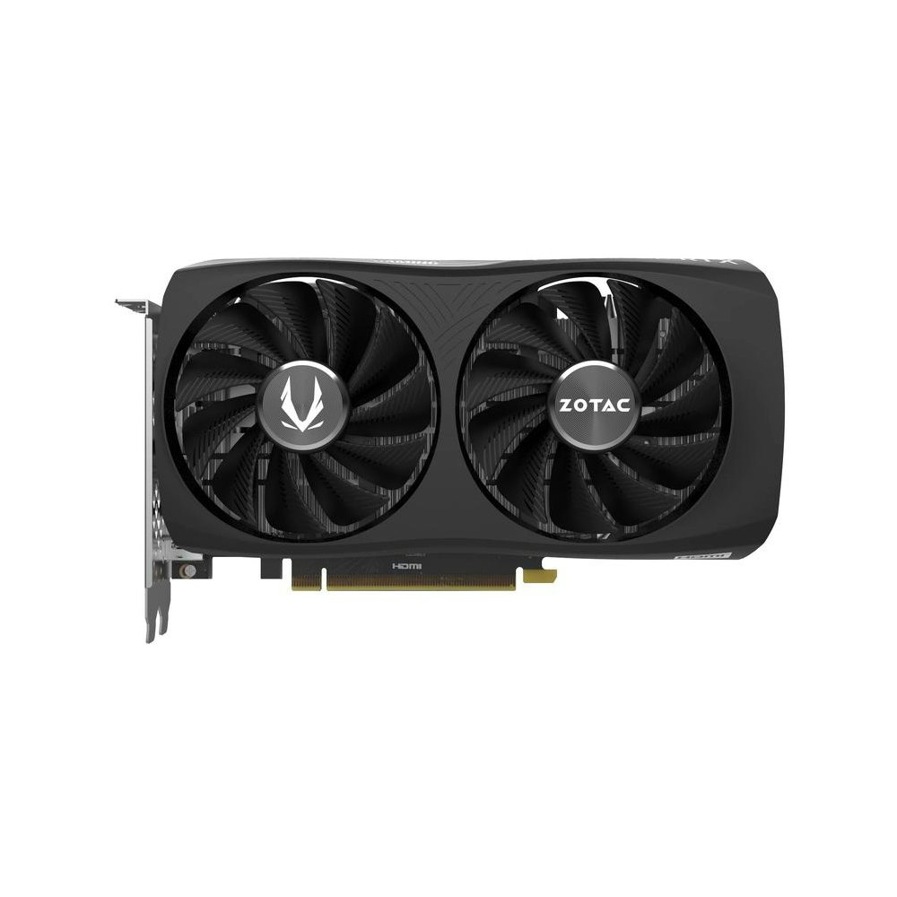 A large main feature product image of ZOTAC GAMING GeForce RTX 4060 8GB Twin Edge OC GDDR6