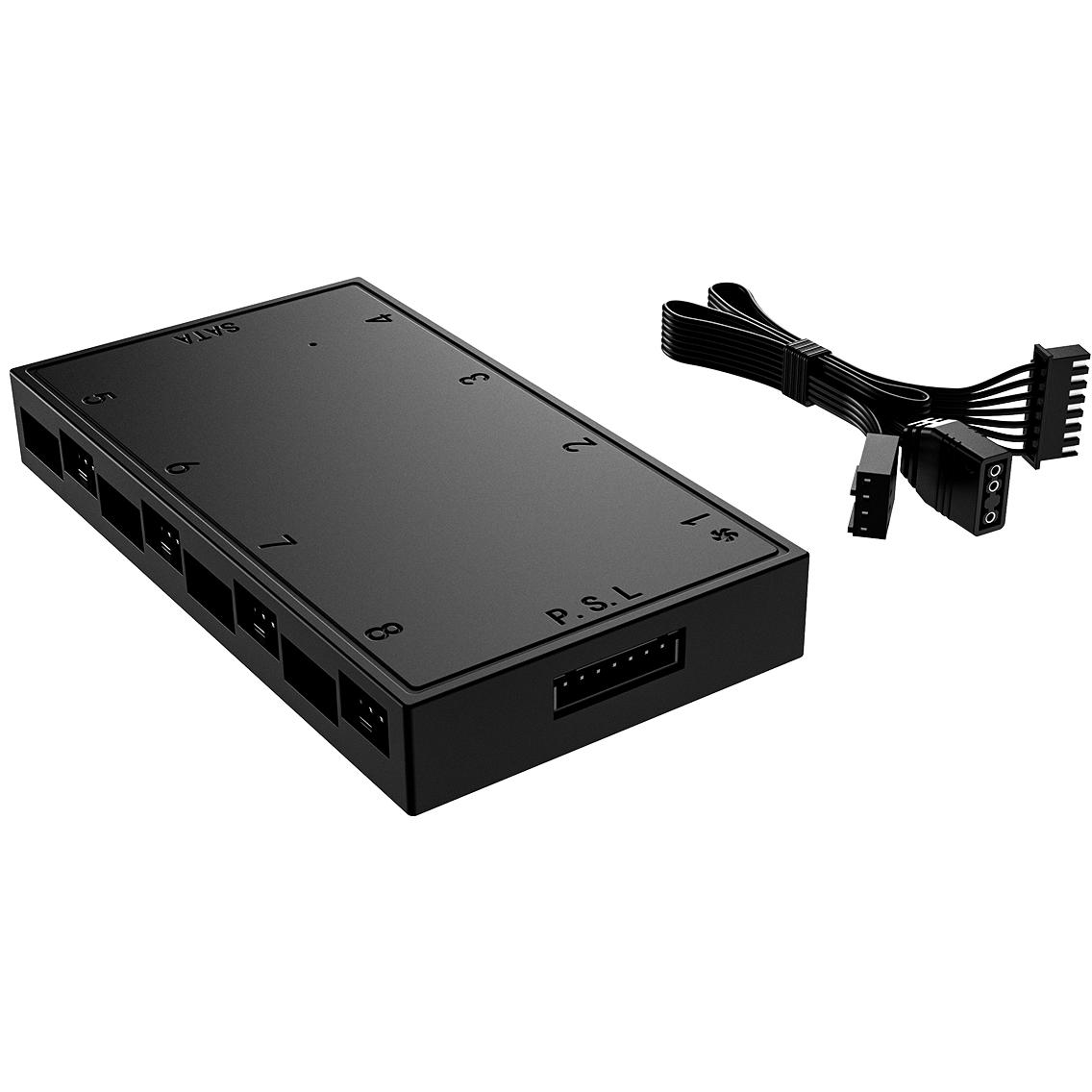 A large main feature product image of ID-COOLING HA-08 8-Port ARGB PWM Fan Hub