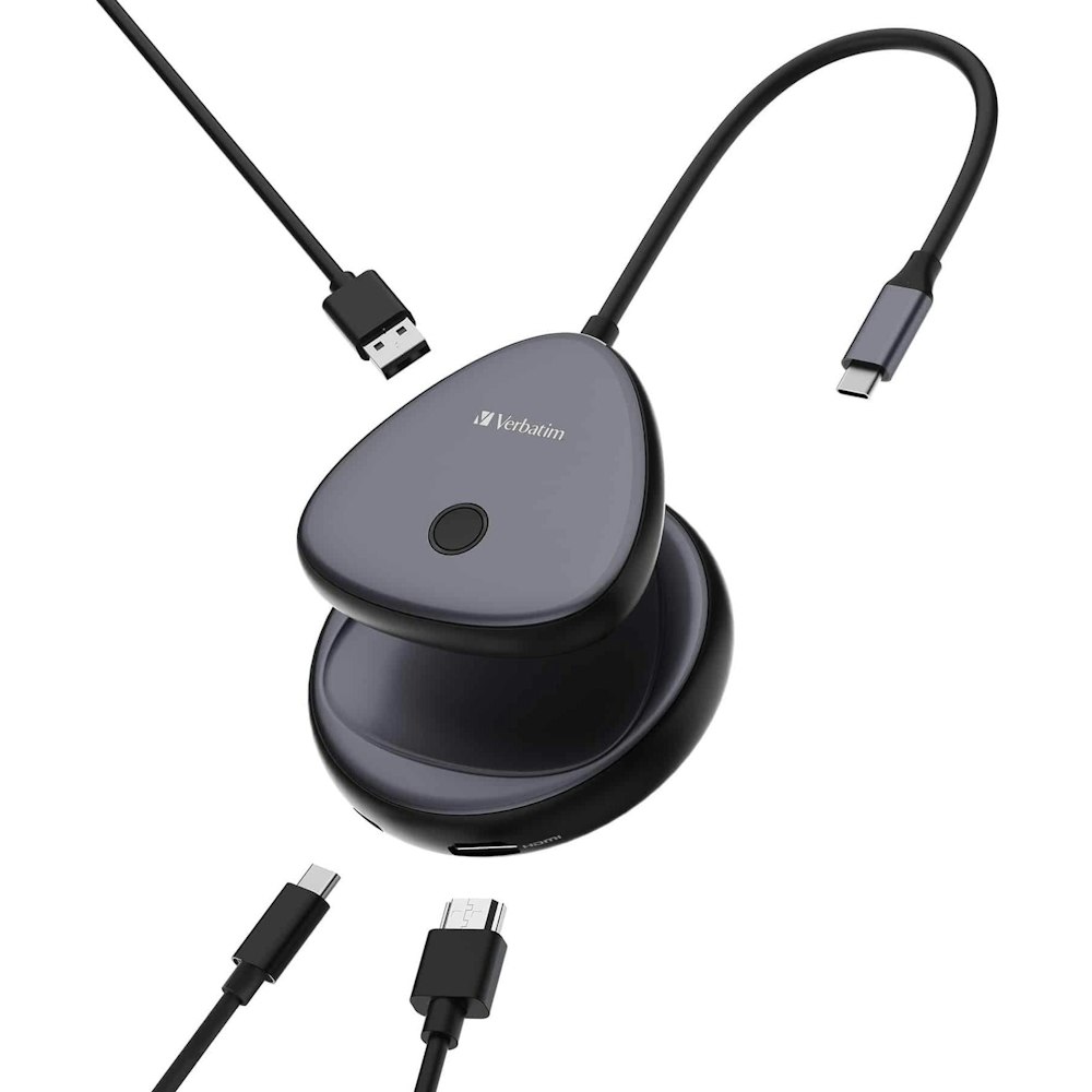 A large main feature product image of Verbatim USB-C Wireless 4K HDMI Adapter