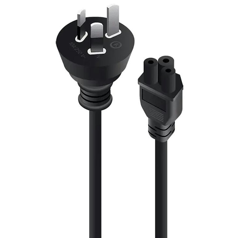 A large main feature product image of ALOGIC 2m Aus 3 Pin Wall to IEC C5 (Clover Leaf) Power Cable