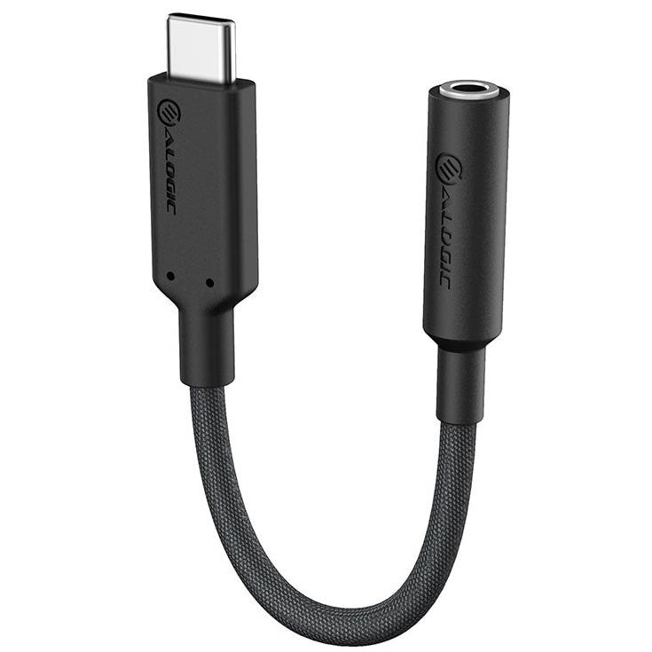 A large main feature product image of ALOGIC Elements PRO USB Type-C to 3.5mm Audio Adapter - Black