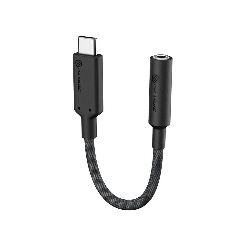 A large main feature product image of ALOGIC Elements PRO USB Type-C to 3.5mm Audio Adapter - Black