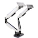 A product image of GamerChief Pro Gaming Dual Monitor Arm - Greyish White w/RGB