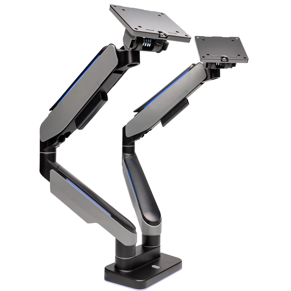 GamerChief Pro Gaming Dual Monitor Arm - Dark Grey w/RGB