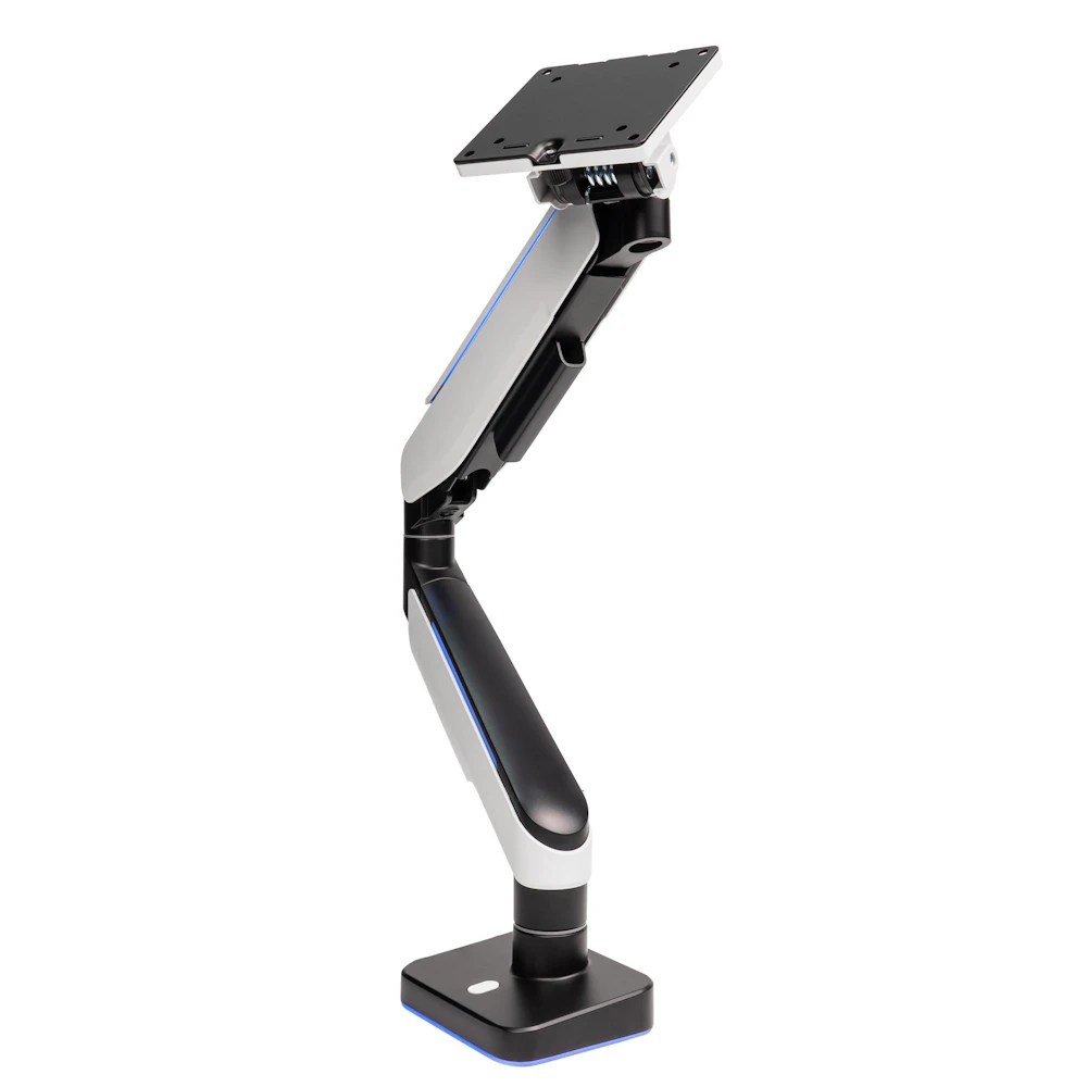 GamerChief Pro Gaming Single Monitor Arm - Greyish White w/RGB