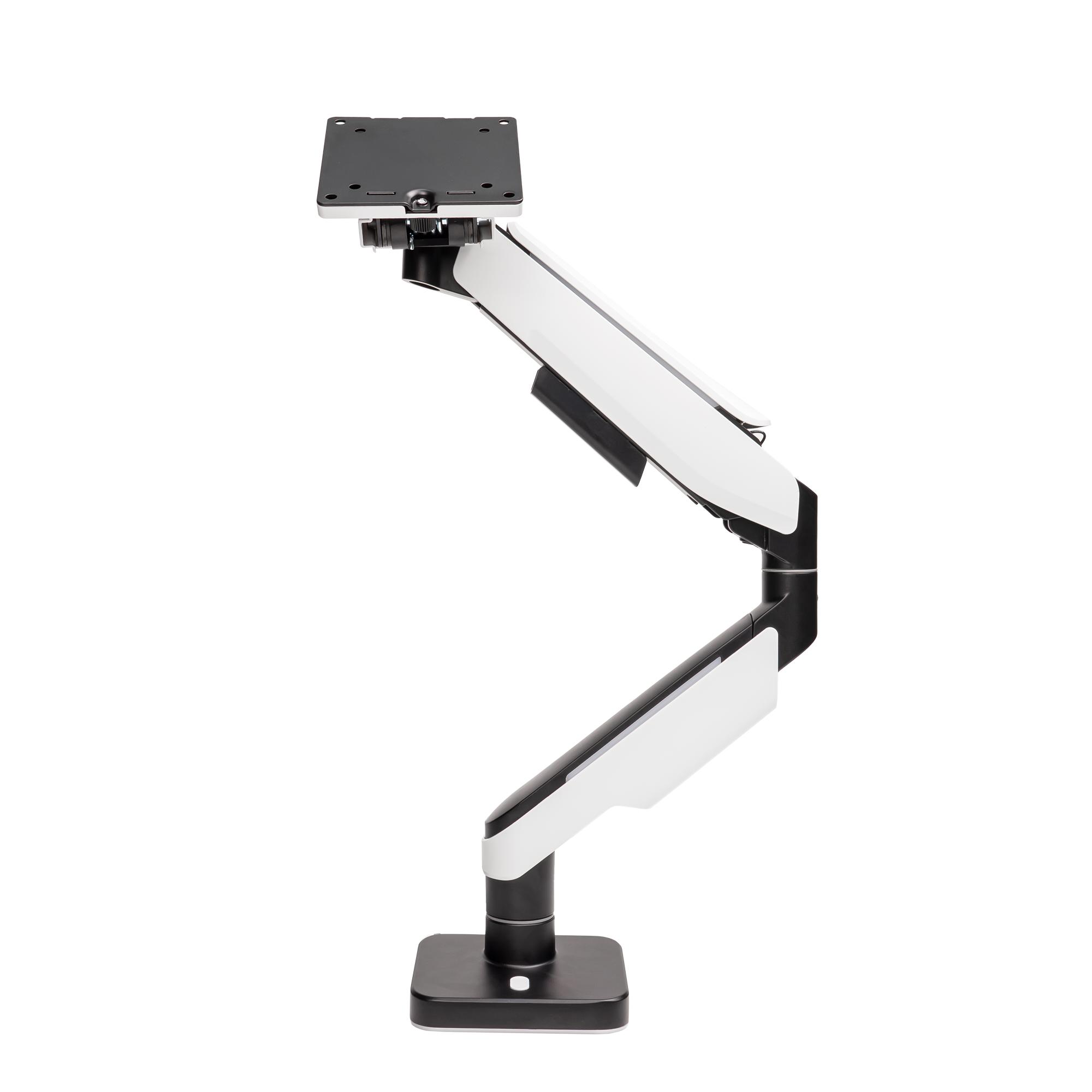 A large main feature product image of GamerChief Pro Gaming Single Monitor Arm - Greyish White w/RGB