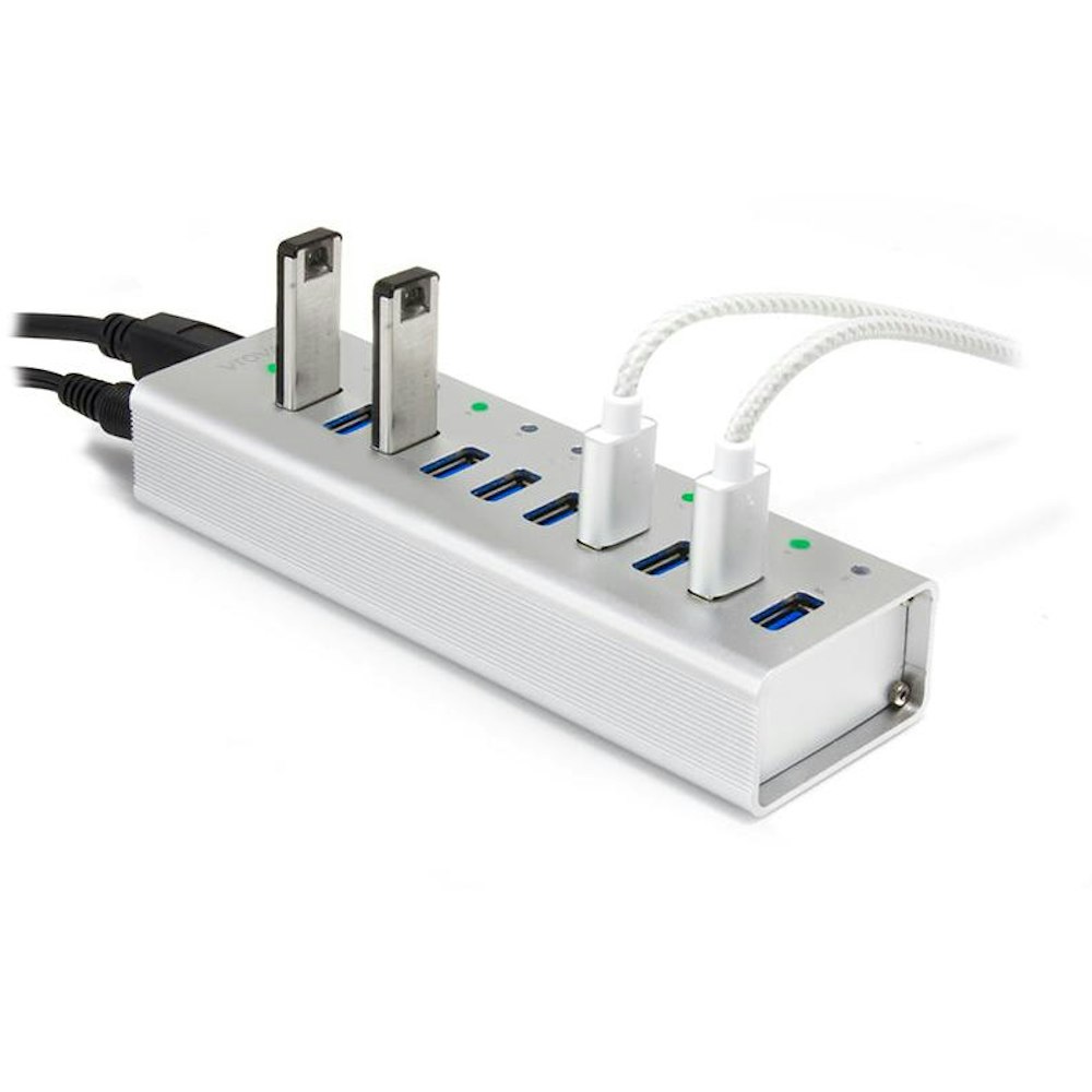 A large main feature product image of ALOGIC 10 Port USB Hub with Charging - Aluminium Unibody with Power