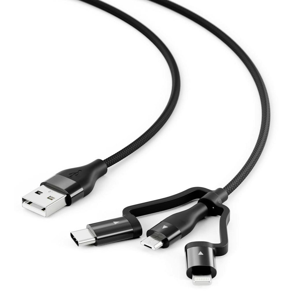 A large main feature product image of ALOGIC Elements 3-in-1 Charge and Sync Combo Cable - 1m