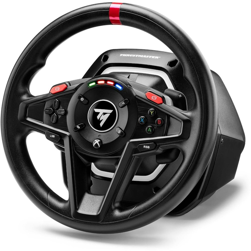 A large main feature product image of Thrustmaster T128 - Racing Wheel & Pedals for PC & Xbox