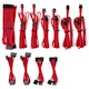 A small tile product image of EX-DEMO Corsair Premium Individually Sleeved Pro Cables Kit Type 4 Gen 4 - Red