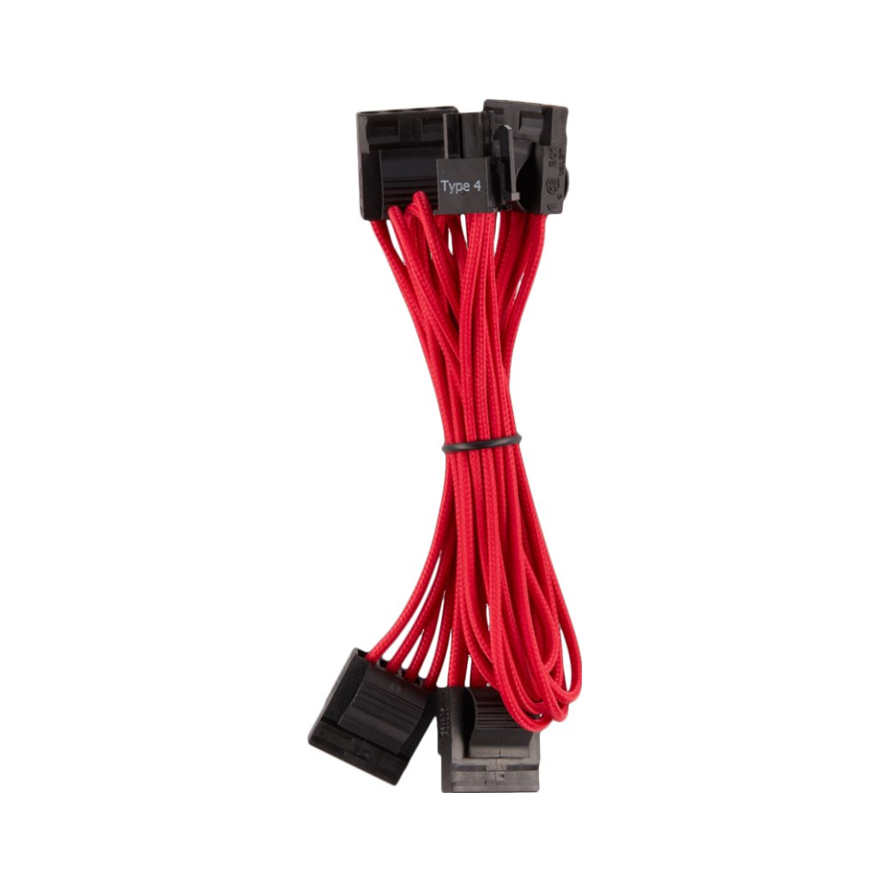 A large main feature product image of EX-DEMO Corsair Premium Individually Sleeved Pro Cables Kit Type 4 Gen 4 - Red
