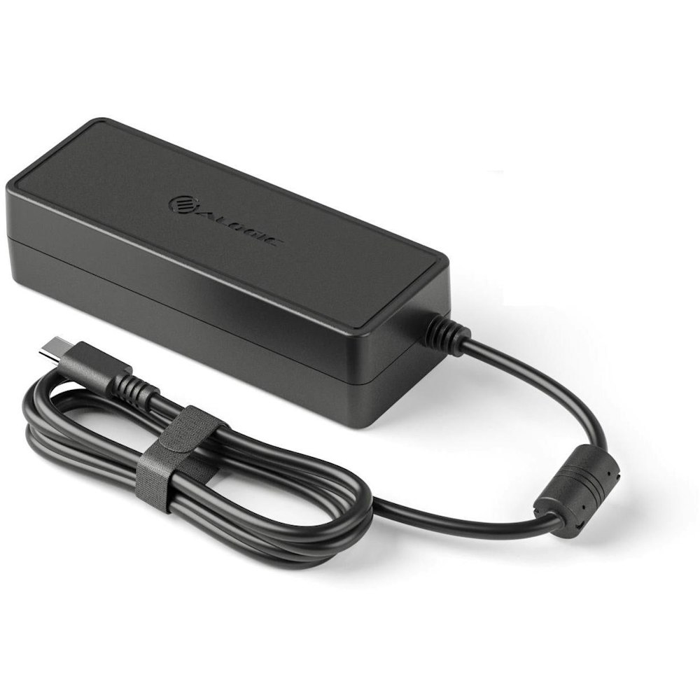 A large main feature product image of ALOGIC Rapid Power 100W Inline USB-C GaN Charger