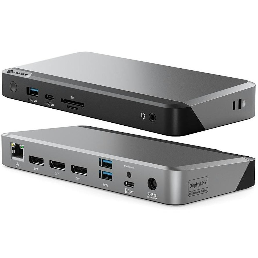 A large main feature product image of ALOGIC 4K Display Universal Docking Station - 100W Power Delivery
