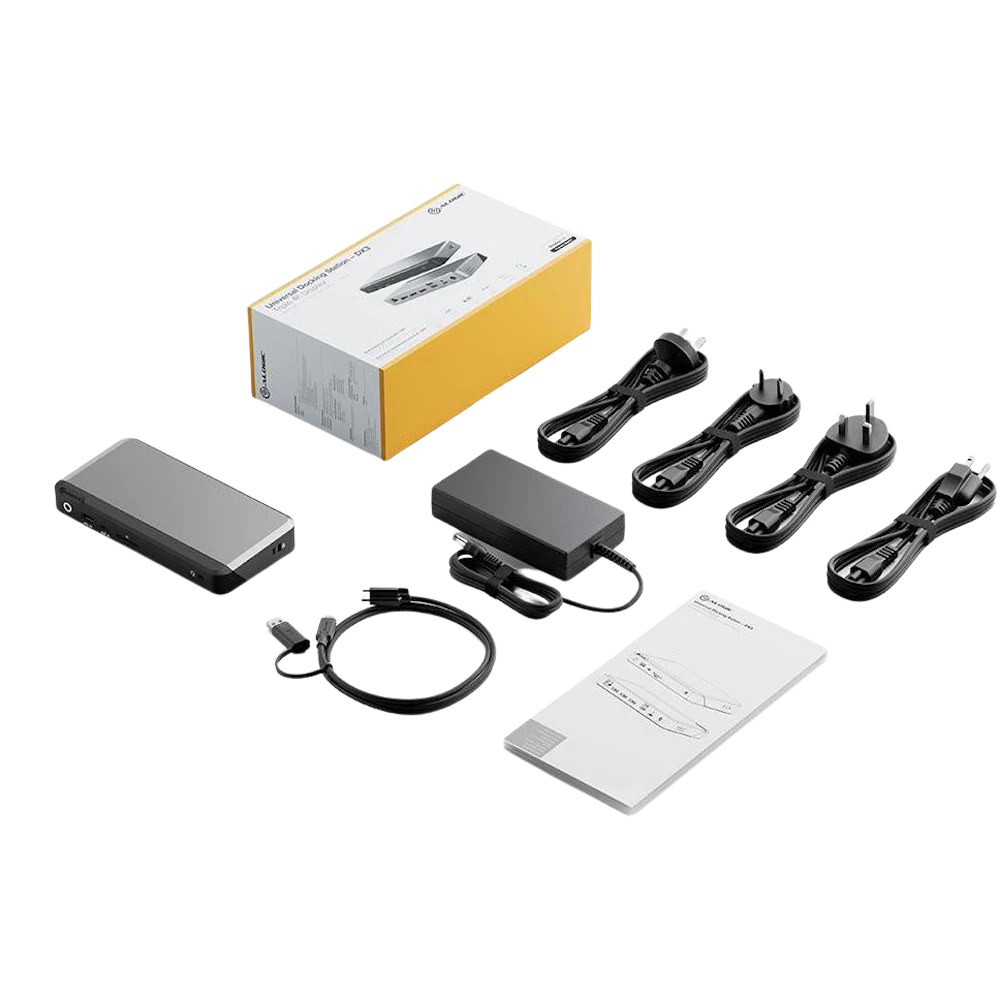 A large main feature product image of ALOGIC 4K Display Universal Docking Station - 100W Power Delivery