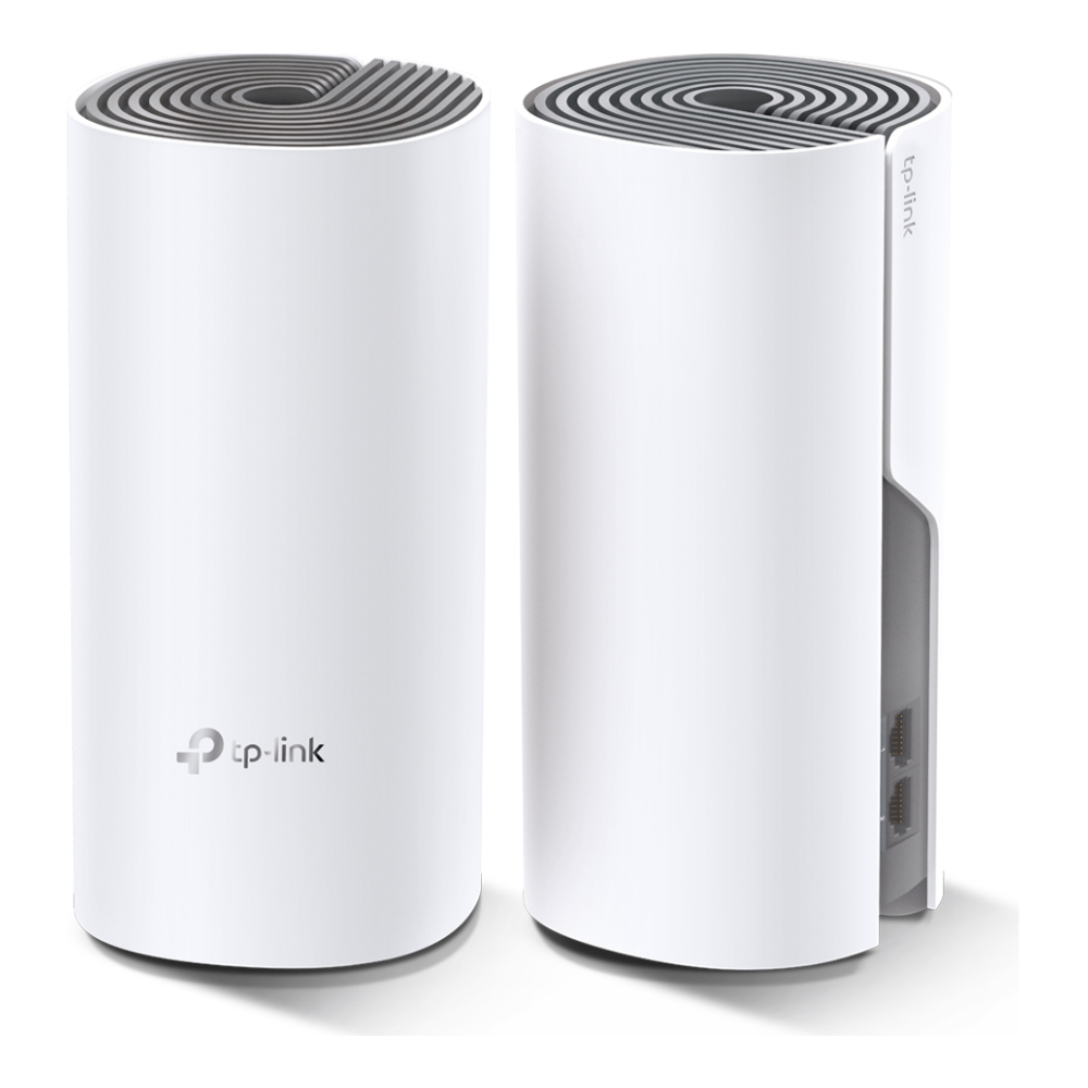 A large main feature product image of EX-DEMO TP-Link Deco E4 - Wi-Fi 5 AC1200 Mesh WiFi Router - 2-Pack