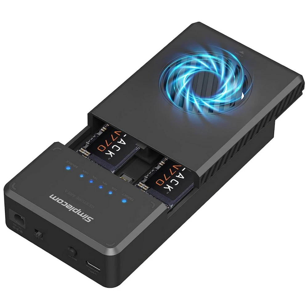 Simplecom SD560 Dual Bay NVMe M.2 SSD Enclosure Offline Clone Docking Station USB 3.2 Gen2 10Gbps