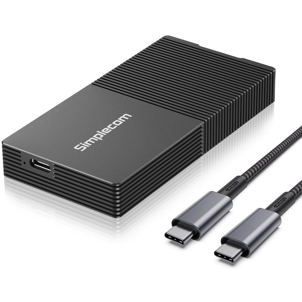 A large main feature product image of Simplecom SE640 USB4 to NVMe M.2 SSD USB Type-C Enclosure 40Gbps