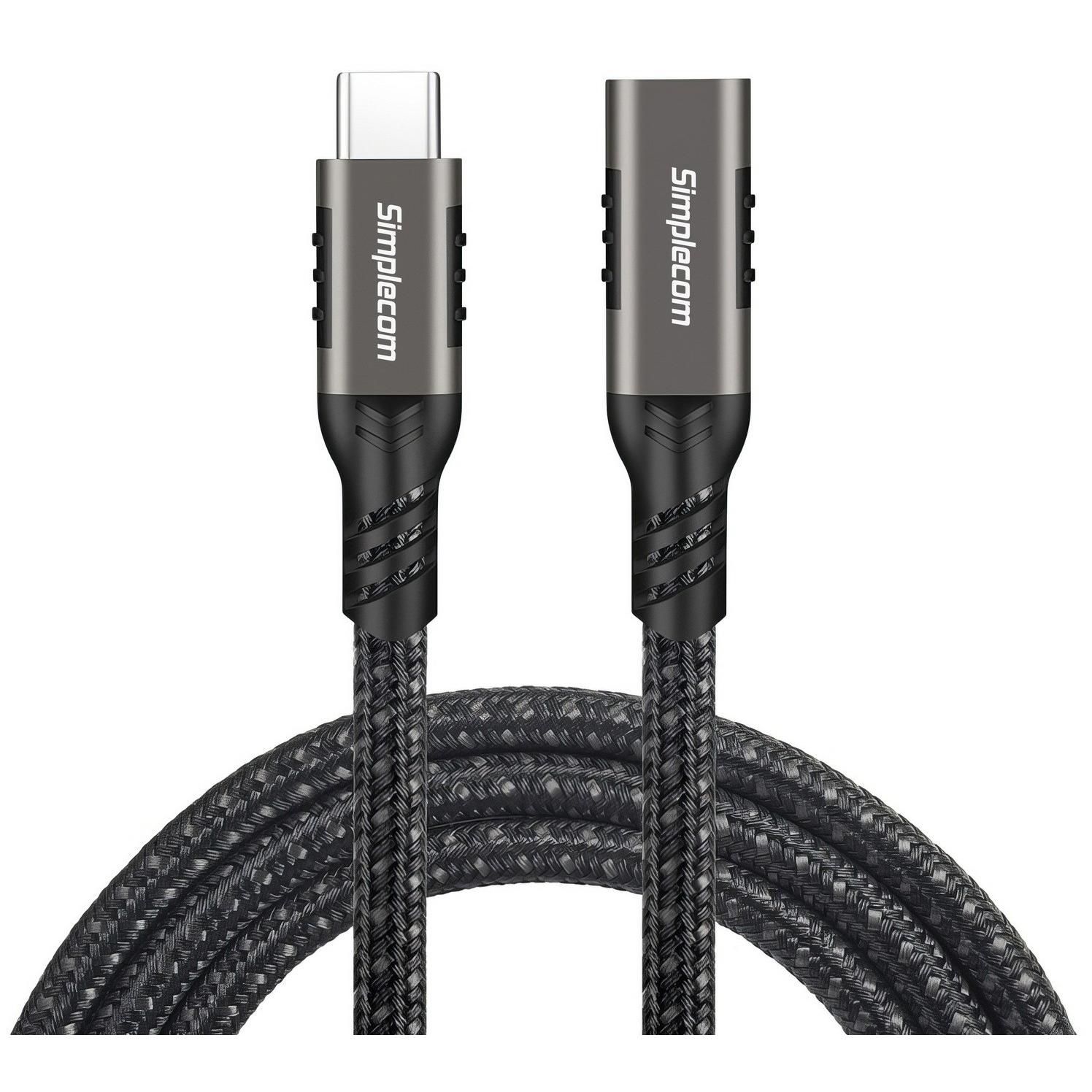 A large main feature product image of Simplecom CAU610 USB Type-C Male to Female Extension Cable USB 3.2 Gen2 PD 100W 20Gbps - 1m