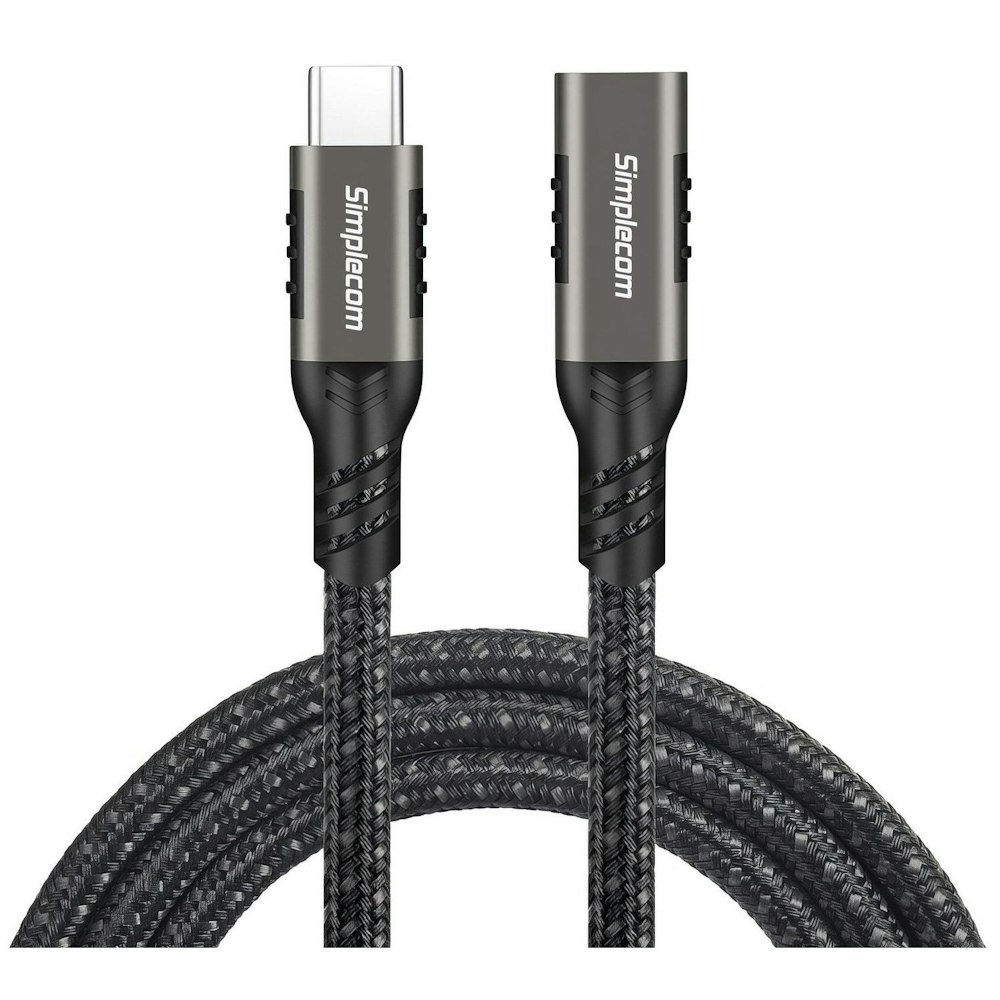 A large main feature product image of Simplecom CAU610 USB-C Male to Female Extension Cable USB 3.2 Gen2 PD 100W 20Gbps - 1m