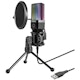 A small tile product image of Simplecom UM650 USB Cardioid Condenser Microphone Gaming RGB Lights with Tripod & Pop Filter