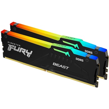 Product image of Kingston 32GB Kit (2x16GB) DDR5 Fury Beast EXPO/XMP RGB CL30 6000MHz - Click for product page of Kingston 32GB Kit (2x16GB) DDR5 Fury Beast EXPO/XMP RGB CL30 6000MHz