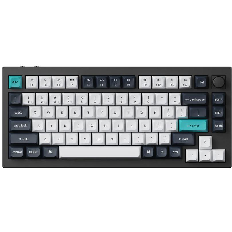 A large main feature product image of Keychron Q1 Max - 75% QMK/VIA RGB Wireless Custom Mechanical Keyboard - Black (Gateron Jupiter Brown Switch)