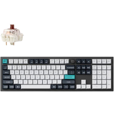 Keychron Q6 Max Full Assembled Knob RGB Hot-Swap QMK Custom Wireless Mechanical Keyboard Carbon Black (Gateron Brown Switch)