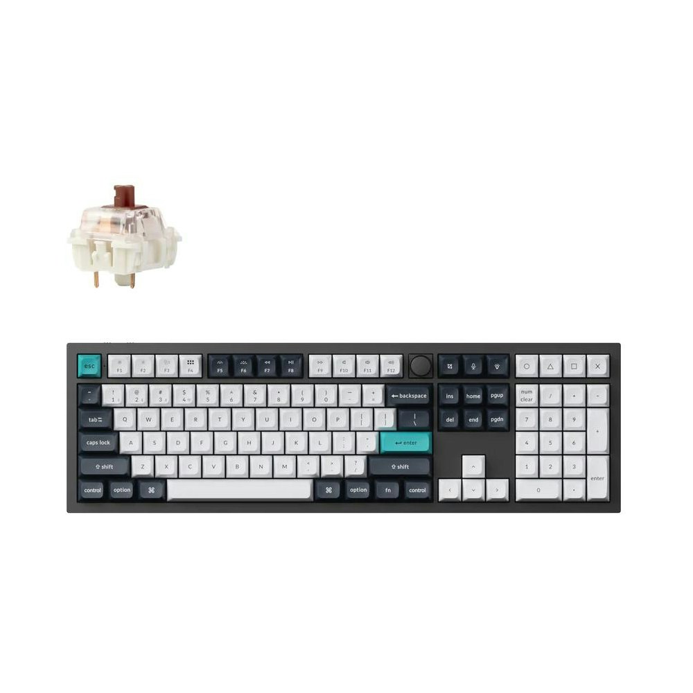 A large main feature product image of Keychron Q6 Max Full Assembled Knob RGB Hot-Swap QMK Custom Wireless Mechanical Keyboard Carbon Black (Gateron Brown Switch)