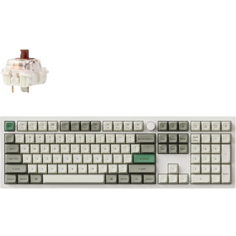 Keychron Q6 Max QMK/VIA Wireless Custom Mechanical Keyboard Shell White (Gateron Brown Switch)