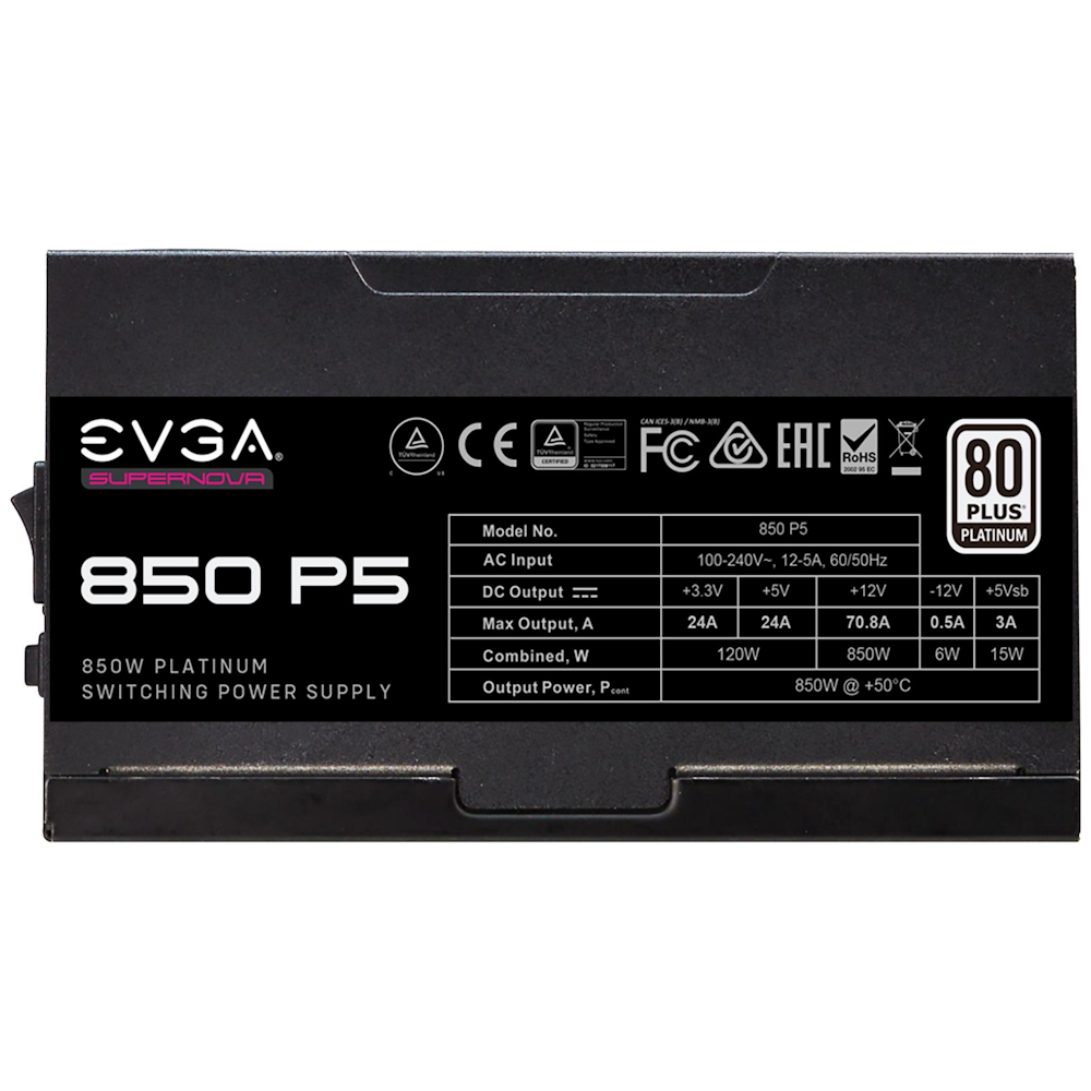 A large main feature product image of EX-DEMO EVGA SuperNOVA 850 P5 850W Platinum ATX Modular PSU