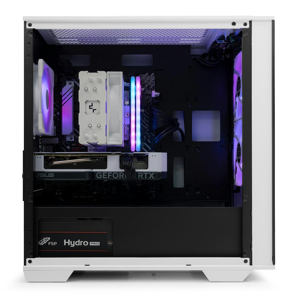 A large main feature product image of PLE Bolt RTX 4060 Ti Prebuilt Ready To Go Gaming PC