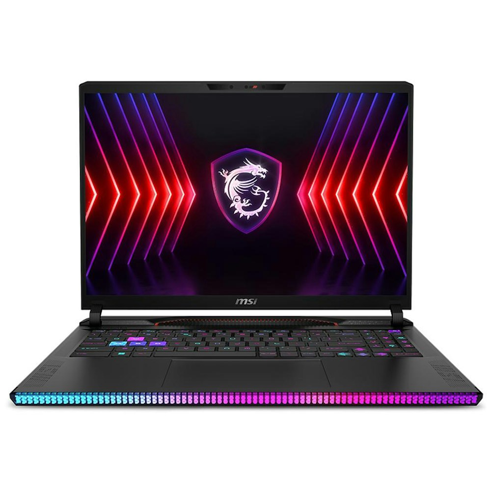 A large main feature product image of MSI Raider GE68 HX (14V) - 16" 120Hz, 14th Gen i9, RTX 4090, 32GB/2TB - Win 11 Gaming Notebook