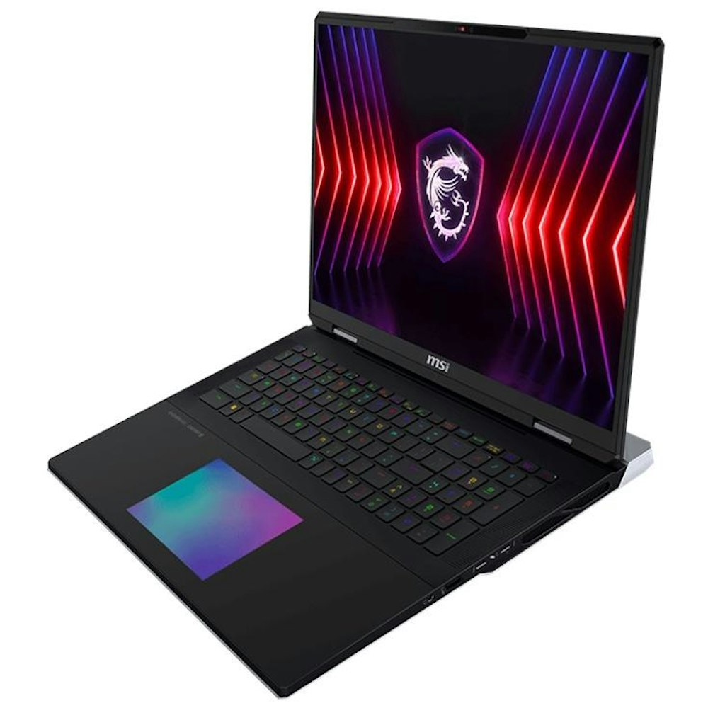 A large main feature product image of MSI Titan 18 HX (A14V) - 18" 120Hz, 14th Gen i9, RTX 4090, 64GB/4TB - Win 11 Gaming Notebook