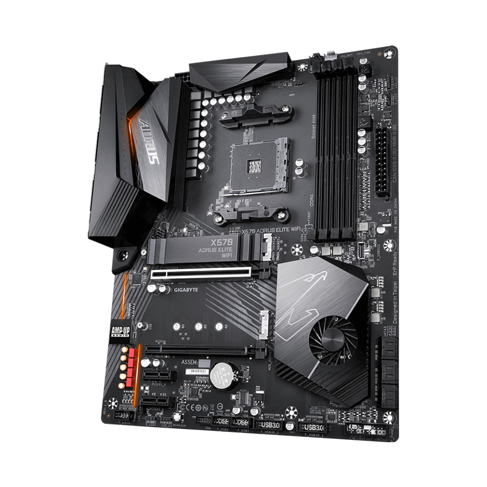 A large main feature product image of EX-DEMO Gigabyte X570 AORUS ELITE WiFi AM4 ATX Desktop Motherboard