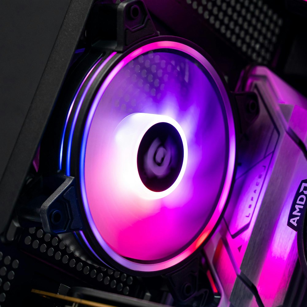 A large main feature product image of PLE Nebula RTX 4080 SUPER Prebuilt Ready To Go Gaming PC