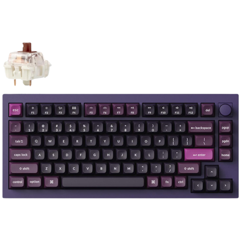 Keychron Q1 Max QMK/VIA Wireless Custom Mechanical Keyboard Purple (Gateron Jupiter Brown Switch)
