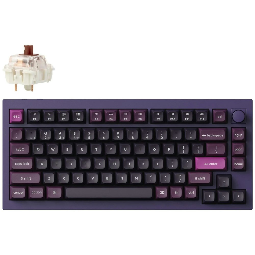 A large main feature product image of Keychron Q1 Max QMK/VIA Wireless Custom Mechanical Keyboard Purple (Gateron Jupiter Brown Switch)