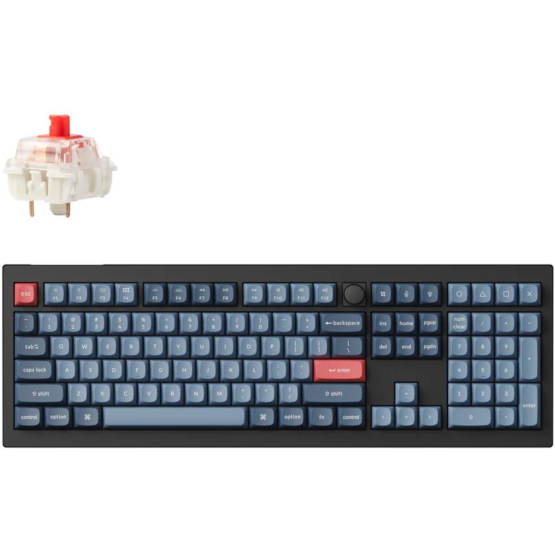 A large main feature product image of Keychron V6 Max - Fullsize QMK/VIA RGB Wireless Custom Mechanical Keyboard - Black (Gateron Jupiter Red Switch)