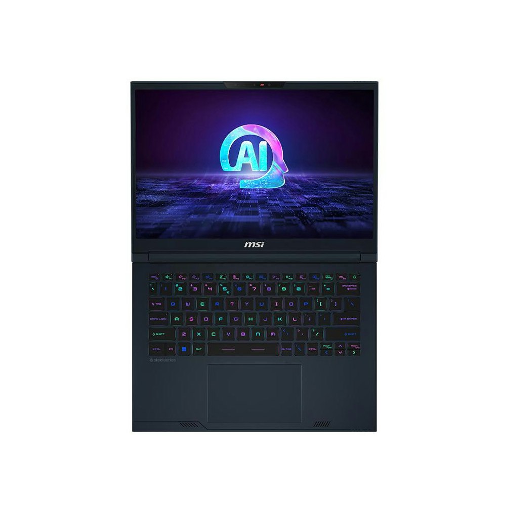 A large main feature product image of MSI Stealth 14 AI Studio A1VFG-046AU 14" 120Hz 2.8K  OLED Ultra 7 RTX 4060 Win 11 Gaming Notebook - Star Blue