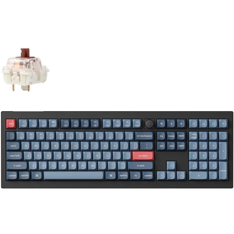 A large main feature product image of Keychron V6 Max - Fullsize QMK/VIA RGB Wireless Custom Mechanical Keyboard - Black (Gateron Jupiter Brown Switch)