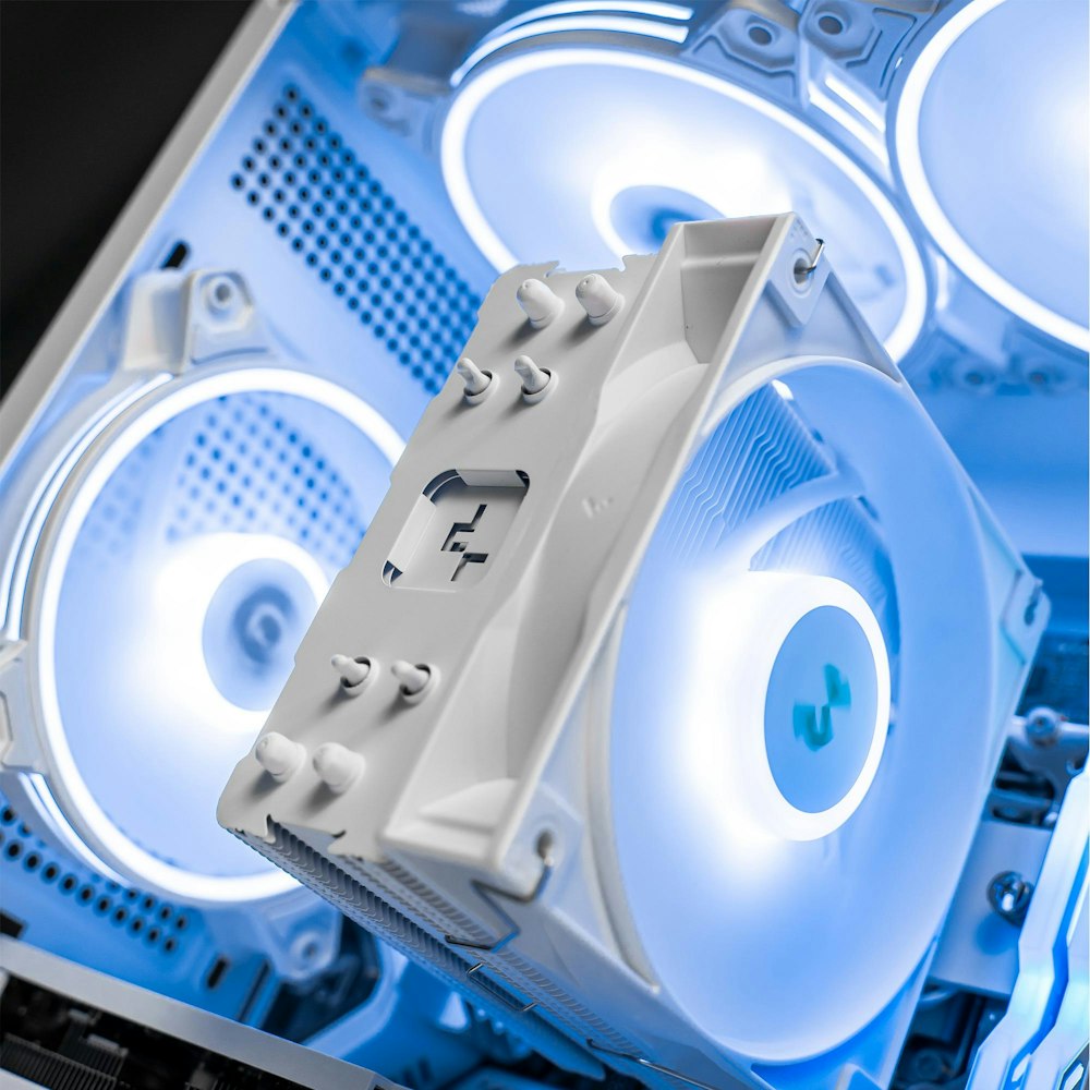 A large main feature product image of PLE Frost RTX 4060 Ti Prebuilt Ready To Go Gaming PC