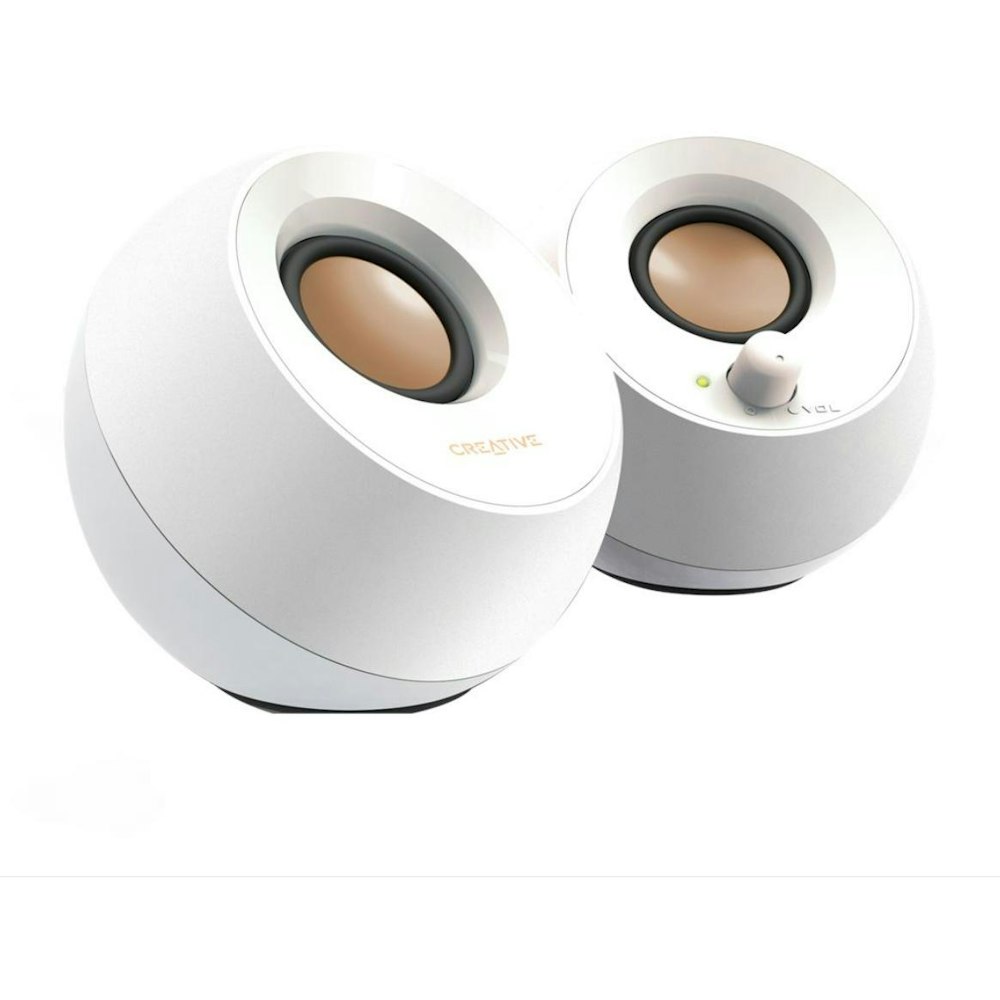 A large main feature product image of EX-DEMO Creative Pebble 2.0 Speaker USB - White