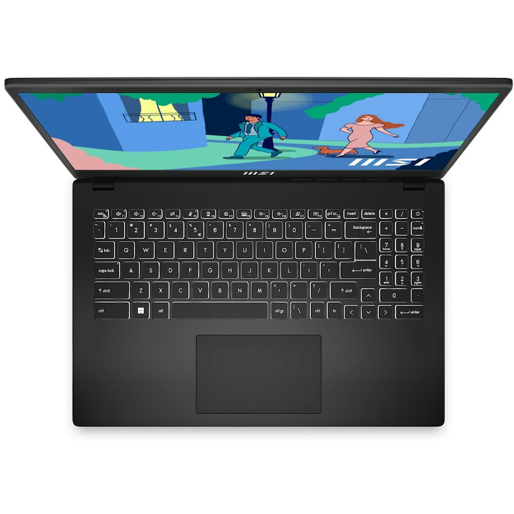 A large main feature product image of MSI Modern 15 B12MO-829AU 15.6" 12th Gen i5 Windows 11 Home Notebook - Black
