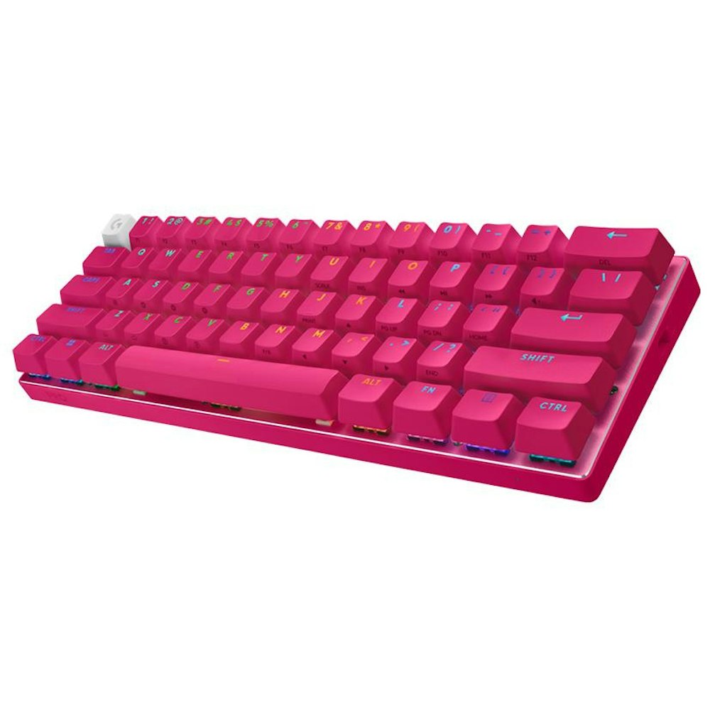 A large main feature product image of Logitech Pro X 60 LIGHTSPEED - Compact Wireless Mechanical Keyboard (Magenta)